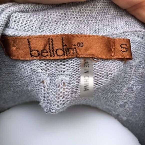 Belldini Cardigan Gray Open Sweater Button Detail Cozy - Picture 2 of 8